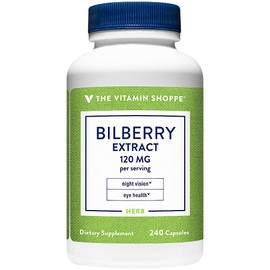 The Vitamin Shoppe Bilberry Extract 120MG, Antioxidant That Promotes Eye, Night Vision & Blood Circulation Health (240 Capsules)