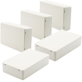 Zulkit 5Pcs Project Boxes ABS Plastic Electrical Project Power Case Small Junction Box White 3.94 x 2.36 x 0.98 inch (100 x 60 x 25 mm)