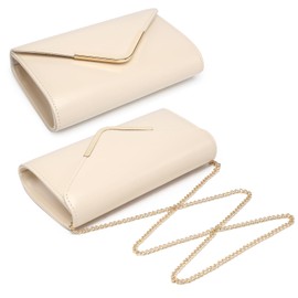 Dasein Women Evening Bags Formal Clutch Purses for Wedding Party Prom Handbags with Shoulder Strap and Glitter Flap (PU Nude)