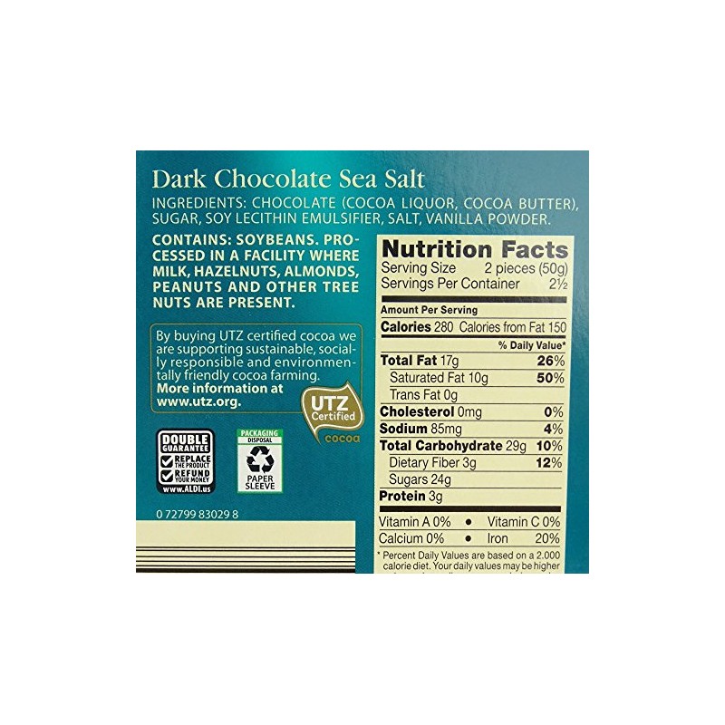 Boxed 6 Pack ~Dark Sea Salt~ Moser Roth Fine German