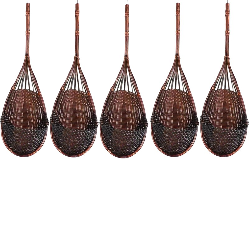 Hanging Orchid Planter Plant Pot: 5 Packs Bamboo Flower Basket