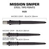 MISSION DARTS Mission Darts Sniper Points - Micro Grip- Black