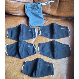 JAANUU 5 BRAND NEW Sealed Antimicrobial Reusable JAANUU Adult Black Face Masks Washable