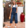 luvamia Bib Overalls Women Capri Wide Leg Jeans Jumpsuit Button
