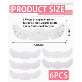 BARRU Pack of 6 Glitter Face Freckles Tattoo, Waterproof Golden Stars and Dots Temporary Tattoos, Festival Freckles, Henna Freckles Tattoo Foil (Silver)