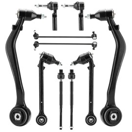 Front Lower Forward Rearward Control Arms Kit Fit for 2010-2015 Chevy Camaro with Ball Joint Sway Bar Link Outer Inner Tie Rod End Assembly Front Suspension Kit - K621479 K621478 K621481 K621480