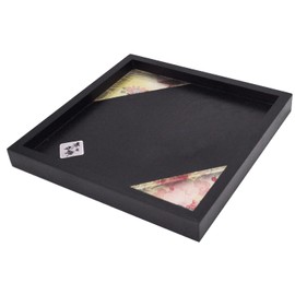 Ishida 52144 Kyo-Yuzen Horn Tray, Black, 7.1 inches (18 cm)