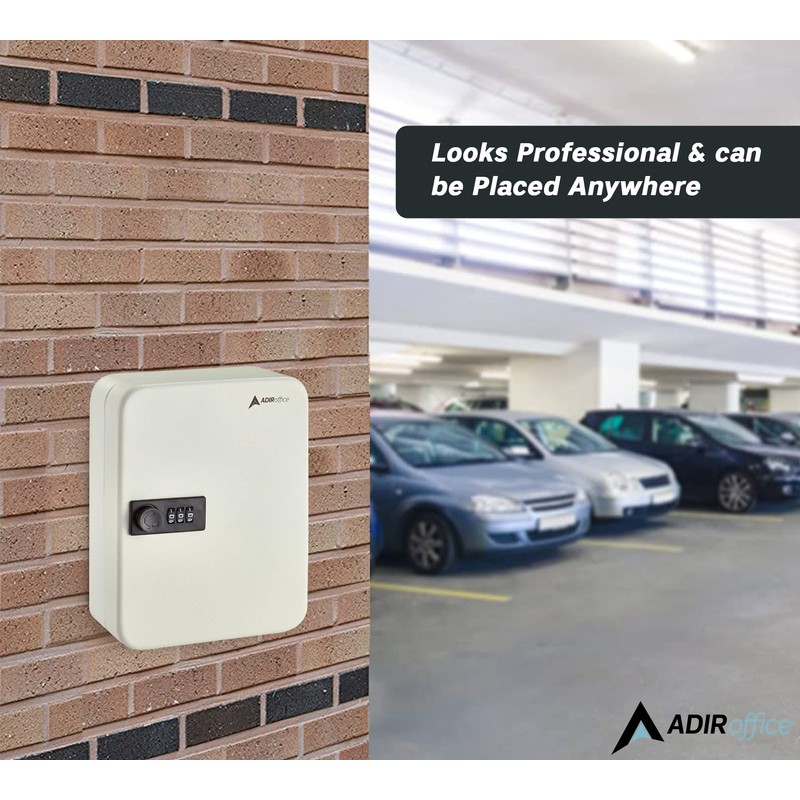 AdirOffice Steel Combination Lock Keys Cabinet Security Storage Box Organizer