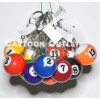 3 Mini Billiards Shaped Keyring 8 Ball Billiards Pool Ball