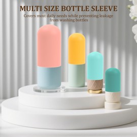 VZYUVY 16PCS Travel Bottle Covers Leak Proof, Silicone Covers for Toiletries