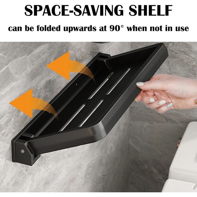 2 Pcs RV Aluminum Foldable Shelf, Wall-Mounted Foldable Shelf, Hidden
