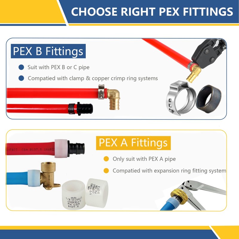 5Pack GUOFIS 3/4" PEX-A Expansion Female Sweat Elbow Brass Fitting