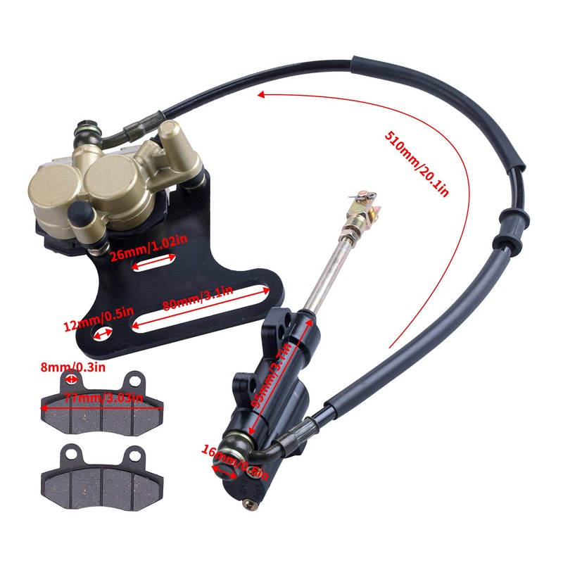 12mm rear disc hydraulic brake master cylinder caliper Compatible with
