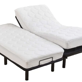 Kingnex Quilted Split King Mattress Topper Pad for Adjustable Bed Breathable Fitted Fluffy Pillow Top Mattress Pad
