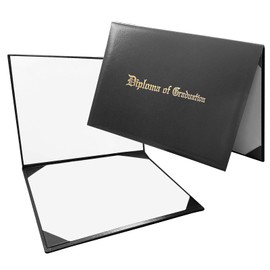 Alaiyaky Graduation Certificate Holder Certificate Folder 8.5 x 11 Inch Diploma Cover Leather Document Holder Graduation Cover Classic Certificate Protectors Certificate Protective Frame (Black)