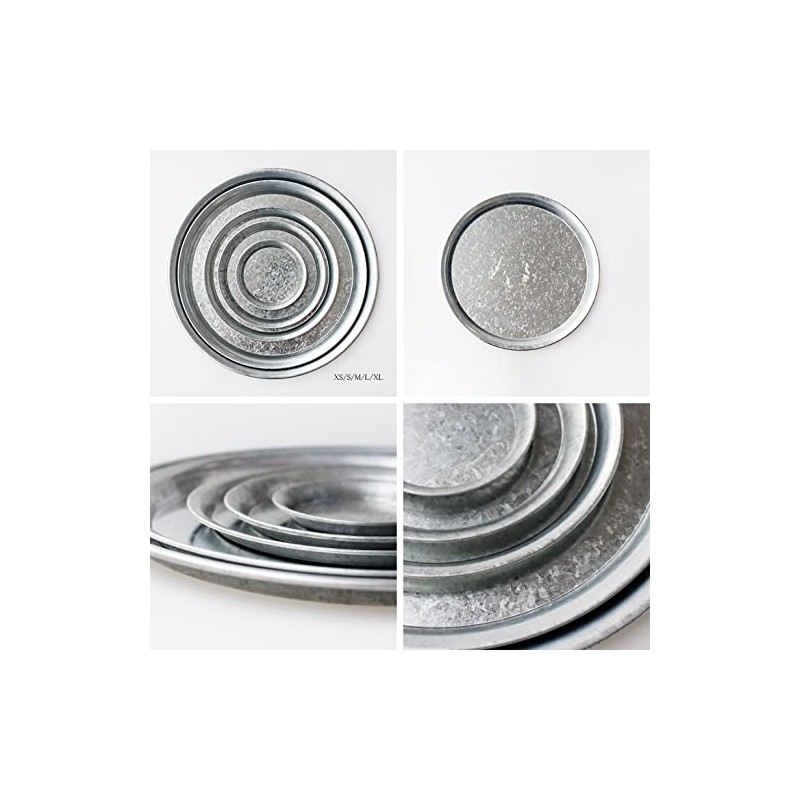 Dalton Galvanized round tray G19-0076 M Coin Tray Accessory Tray