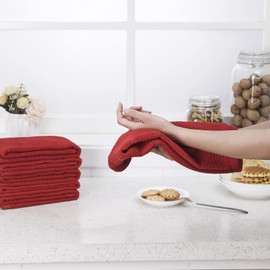 Anyi Dish Towels for Kitchen, Absorbent Cotton Kitchen Towels for Drying Dishes, Terry Tea Towels for Cleaning Set of 3, 16x26 Inches