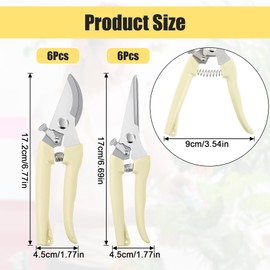 12 Pcs Garden Shears Pruning Garden Clippers Bulk Bypass Pruner Heavy Duty for Gardening Hedge Plant Cutting Flower Scissors for Tree Trimming Bonsai Cutting Fruits Picking