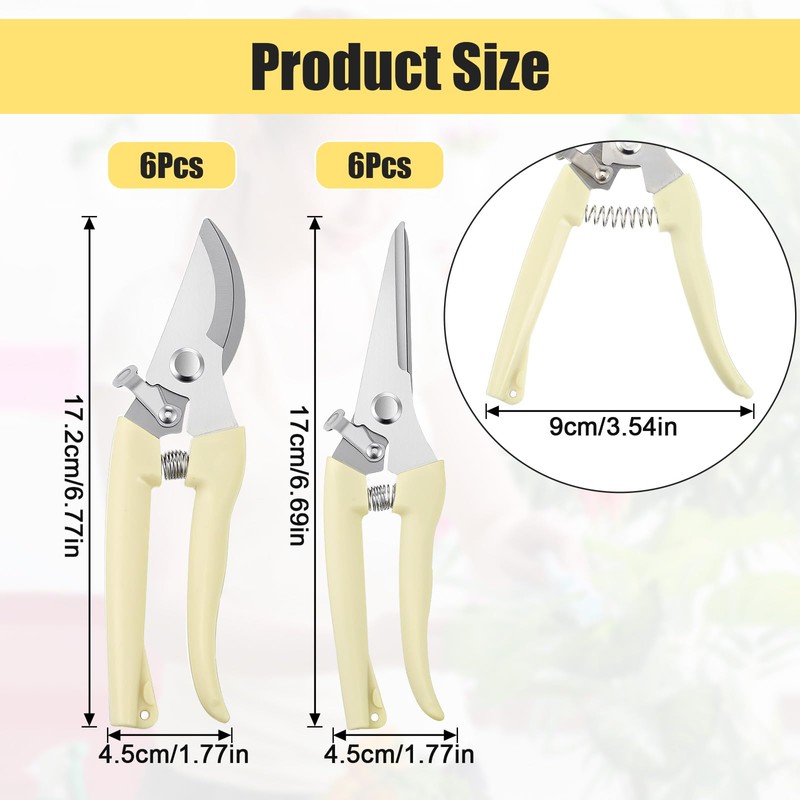 12 Pcs Garden Shears Pruning Garden Clippers Bulk Bypass Pruner