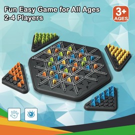 Chain Triangle Chess Game, Board Games for Family Night, Family Games for Kids and Adults, 2 to 4 Players