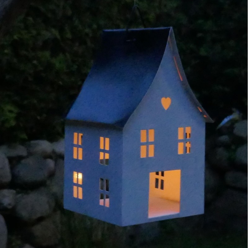 Lantern - Light House in White - Black for Hanging