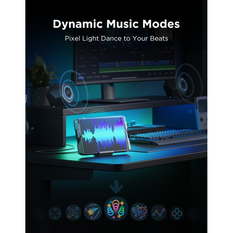 Govee Gaming Pixel Light, RGBIC LED Panel with Real-time Info