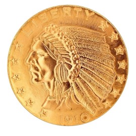 Tribute to America's Most Beautiful Coins $5 Indian Head Gold 1910 COIN TREASURE