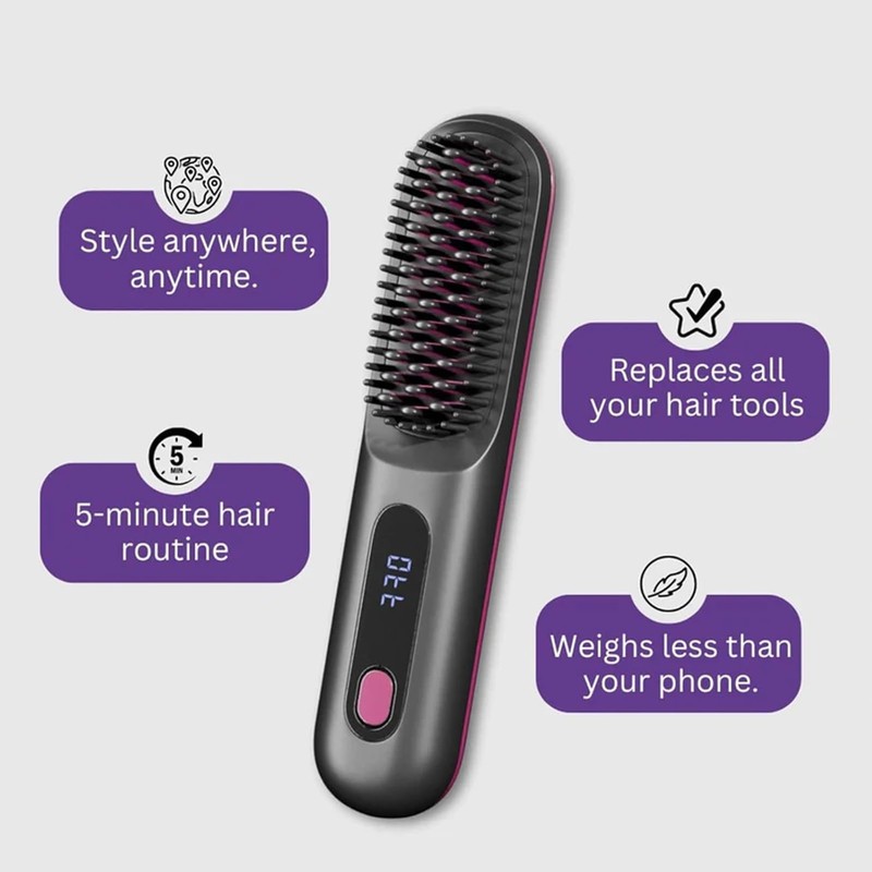 Go Brush Pro 2025, Portable Straightener Brushs for Travel, with