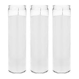 Unbranded  Emergency Candle 8 inch Glass pillar Lasts at Least 80 Hours  3 Pack