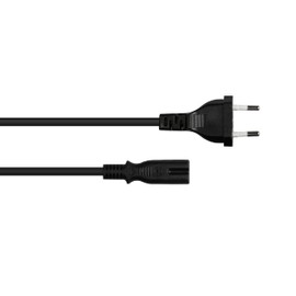Kabelmeister Euro Power Cable - 50 cm - Euro Plug Type C (Straight) to C7/Euro 8 Socket (Straight) - Copper Conductor - 0.75 mm² - for TV, Console, Radio, Power Supply - Black - Quality Product from