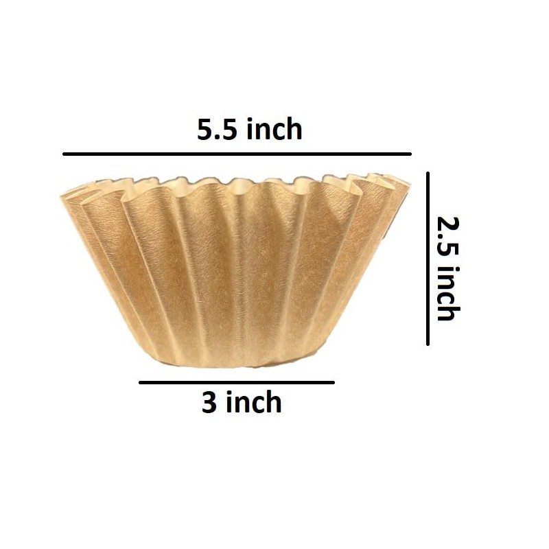 GoldTone Unbleached Paper Coffee Basket Filters 100 Pack | Brown