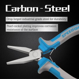 SPEEDWOX Flat Pliers Handmade Flat Pliers No Jagging Flat Pliers Flat Nose Pliers Craft Accessories 4.5 inches (115 mm) No Grooves Small Flat Mouth Precision Work Craft Tools Professional Beginners No Beads Damage Processing