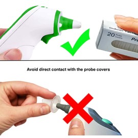 Happy-house 100 Counts Ear Thermometer Probe Covers Refill Caps Lens Filters for All Braun Ear Thermometer Models Thermometers, Disposable Covers for Ear Thermometers