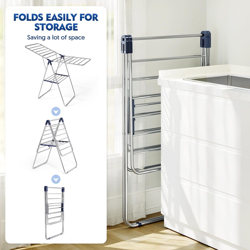 APEXCHASER Clothes Drying Rack, Stainless Steel Drying Rack Clothing with