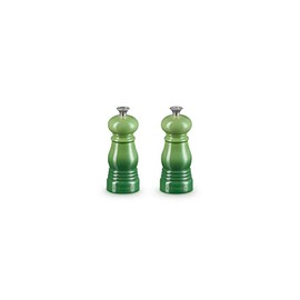 Le Creuset Set 2 Mini Macina Sale e Pepe, Plastica ABS, Rispettivamente 5 x 5 x 12.1 cm, Macina in Ceramica, Bamboo, 44900114080000