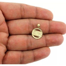 JEWELZWORLD 10K Yellow Gold Last Supper Charm Pendant Round Jesus Medallion