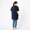Watanosato Kurume Chijimi Woven Symmetry Blouse, Bunjin Navy x Rainy
