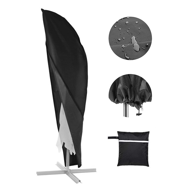 Parasol Cover Large Cantilever Waterproof Dustproof Umbrella Cover Black