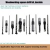 SaferCCTV 6Pcs Wood Square Hole Drill Bits Mortising Chisel Set,