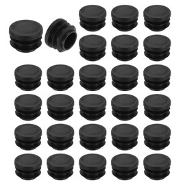 sourcing map 28 Pcs Round Plastic Plug, Black Tubing End Cap Plugs, 19mm(0.75 Inch) Furniture Leg Pipe Insert, Glide Protection for Chair, Sofa, Table, Shelf