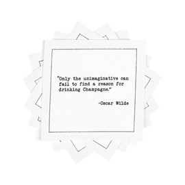 Five Star Funny Champagne Quotes | White Cotton Cocktail Napkins | 50 Luxury Disposable Beverage Napkins with Witty Bar Quotes | Drink Napkins for Parties, Bars, Weddings & Game Nights