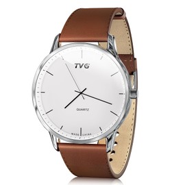 Soanufa Minimalist Men's Watch Minimalist Fashion with Slim Case Leather Design 30M Waterproof Easy Reader Watch