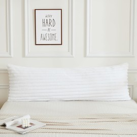 ZTYROLJ Side Sleeper Pillow Cover 40 x 145 cm with Zip, Soft, Breathable, Single Side Sleeper Pillowcase, Resistant, Hypoallergenic Pillow Case - White