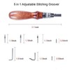 Citian 7pcs Pro Adjustable Leather Stitching Groover, Leather Edge Bevelers,