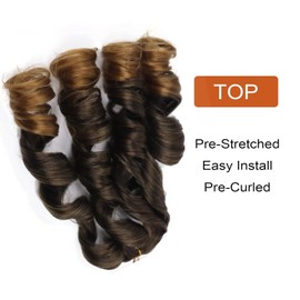 French Curly Braiding Hair 14 Inch 8Pack/lot Loose Wavy Spiral Curl Braids Crochet Hair Deep Wave Synthetic Extensions Pre Stretched Bouncy Braiding Hair(T27#)