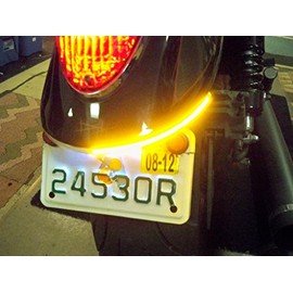 Fender Eliminator Integrated LED Taillight Kit with Tag Light and Bracket for Kawasaki Vulcan Mean Streak - Brake and Turn Signals - Clear Lens