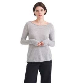 NAADAM Cashmere Boatneck Sweater, Cement, 1X