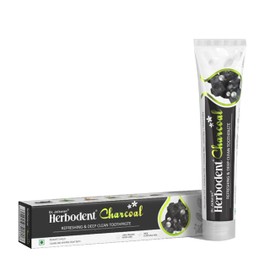 Herbodent® Charcoal Toothpaste - 6.53 Oz Pack of 1 | Whitens Teeth & Fresh Breath | No Bleach, No Fluoride | Activated Bamboo Charcoal & Organic Herbs -Wheat Germ Oil, Thyme Oil, Clove Oil