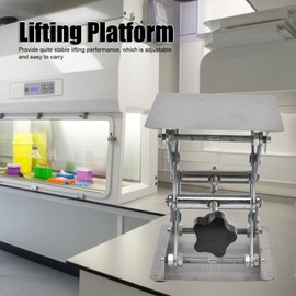 Lab Stand Lifter - Laboratory Lift Stand, Stainless Steel Laboratory Lift Stand, Adjustable Height Lifting Platform, Portable Scissor Jack for School Science Experiments