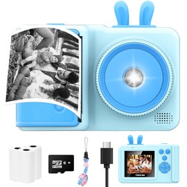 Kids Camera Instant Print Camera for Kids,1080P Children Instant Cameras Toddler Camera Toy, for Girl Age 3-12, Travel Kids Digital Camera Toys for 3 4 5 6 7 8 9 10 Year Old Boys (Blue)